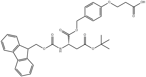 Fmoc-l-asp(otbu)-o-ch2-ph-och2-ch2-cooh 结构式