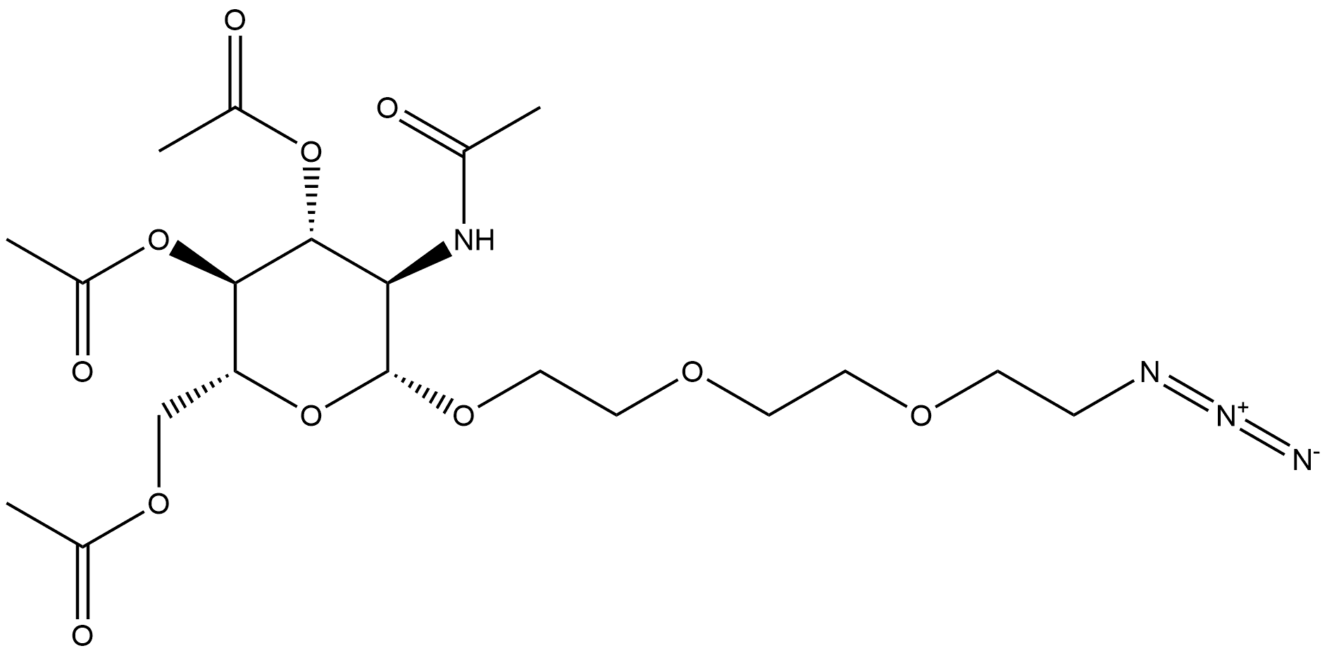 86520-53-8 β-D-Glucopyranoside, 2-[2-(2-azidoethoxy)ethoxy]ethyl 2-(acetylamino)-2-deoxy-, 3,4,6-triacetate