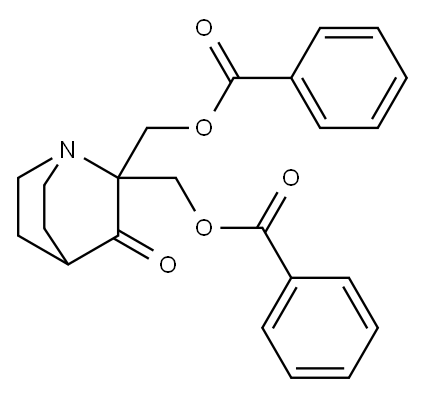 1-Azabicyclo[2.2.2]octan-3-one, 2,2-bis[(benzoyloxy)methyl]- 结构式