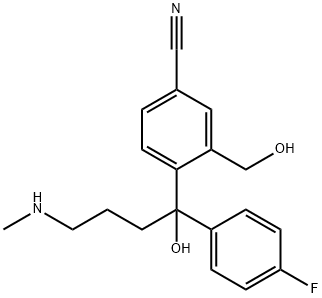 Benzonitrile, 4-[1-(4-fluorophenyl)-1-hydroxy-4-(methylamino)butyl]-3-(hydroxymethyl)- Structure