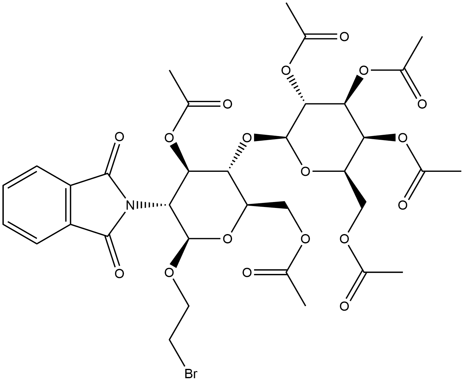 β-D-Glucopyranoside, 2-bromoethyl 2-deoxy-2-(1,3-dihydro-1,3-dioxo-2H-isoindol-2-yl)-4-O-(2,3,4,6-tetra-O-acetyl-β-D-galactopyranosyl)-, 3,6-diacetate