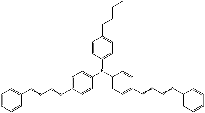 N,N-二(1,4-二苯基-1,3-丁二烯)-4-叔丁基苯胺 结构式