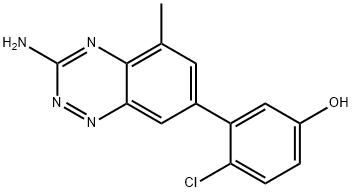 Phenol, 3-(3-amino-5-methyl-1,2,4-benzotriazin-7-yl)-4-chloro- Structure