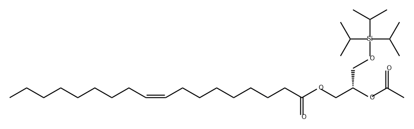 9-Octadecenoic acid (9Z)-, (2R)-2-(acetyloxy)-3-[[tris(1-methylethyl)silyl]oxy]propyl ester Structure