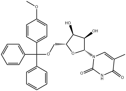 Uridine, 5'-O-[(4-methoxyphenyl)diphenylmethyl]-5-methyl- (9CI) 化学構造式