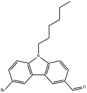 9H-Carbazole-3-carboxaldehyde, 6-bromo-9-hexyl- Structure
