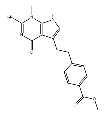 Benzoic acid, 4-[2-(2-amino-4,7-dihydro-1-methyl-4-oxo-1H-pyrrolo[2,3-d]pyrimidin-5-yl)ethyl]-, methyl ester Structure
