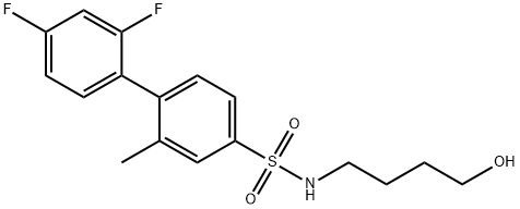 [1,1'-Biphenyl]-4-sulfonamide, 2',4'-difluoro-N-(4-hydroxybutyl)-2-methyl- Struktur