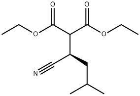 Propanedioic acid, 2-[(1R)-1-cyano-3-methylbutyl]-, 1,3-diethyl ester 化学構造式