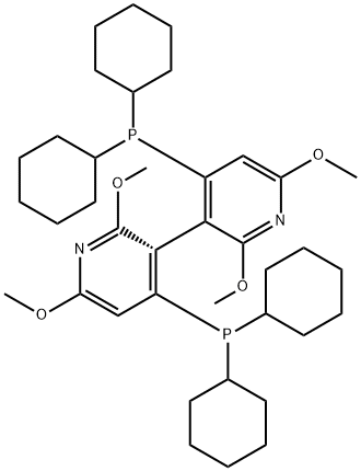 (3S)-4,4'-双(二环己基膦)-2,2',6,6'-四甲氧基-3,3'-联吡啶 结构式