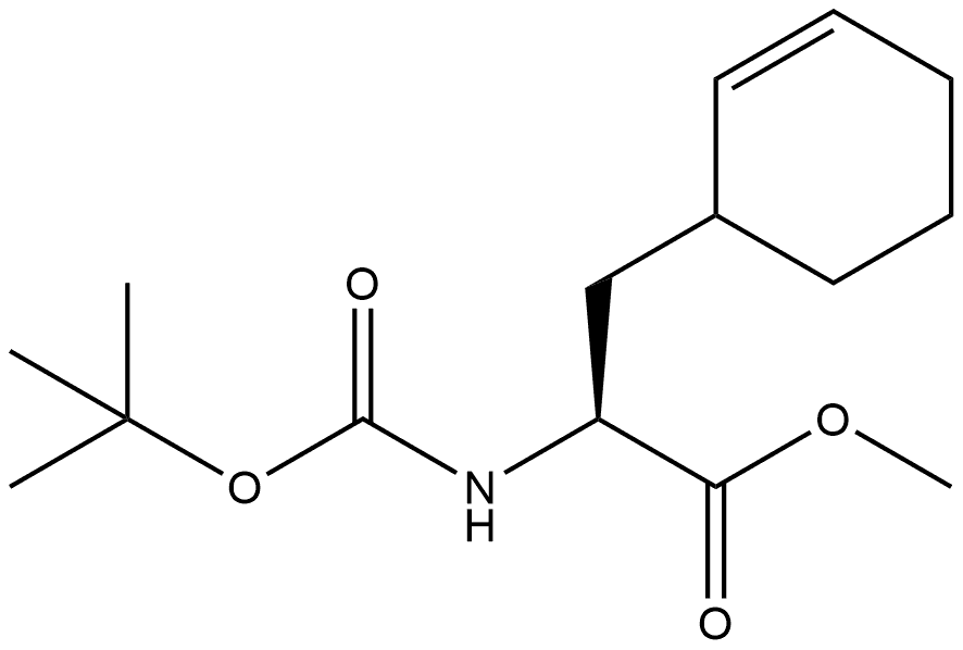 2-Cyclohexene-1-propanoic acid, α-[[(1,1-dimethylethoxy)carbonyl]amino]-, methyl ester, (αS)- Structure