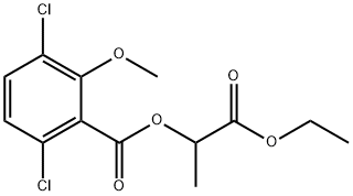 Benzoic acid, 3,6-dichloro-2-methoxy-, 2-ethoxy-1-methyl-2-oxoethyl ester Structure