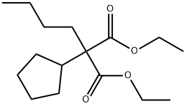 Propanedioic acid, 2-butyl-2-cyclopentyl-, 1,3-diethyl ester 结构式