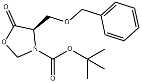 3-Oxazolidinecarboxylic acid, 5-oxo-4-[(phenylmethoxy)methyl]-, 1,1-dimethylethyl ester, (4R)- Struktur