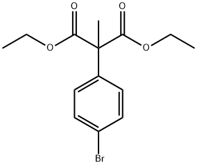 Propanedioic acid, 2-(4-bromophenyl)-2-methyl-, 1,3-diethyl ester 化学構造式