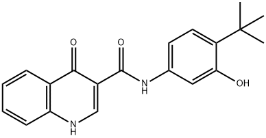 3-Quinolinecarboxamide, N-[4-(1,1-dimethylethyl)-3-hydroxyphenyl]-1,4-dihydro-4-oxo- Struktur
