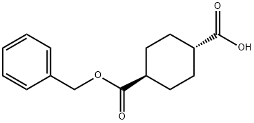 trans-1,4-Cyclohexanedicarboxylic acid monobenzyl este 结构式