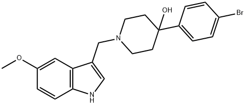 4-Piperidinol, 4-(4-bromophenyl)-1-[(5-methoxy-1H-indol-3-yl)methyl]- Structure