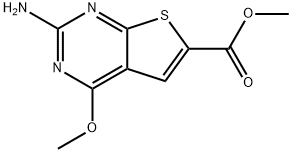 Thieno[2,3-d]pyrimidine-6-carboxylic acid, 2-amino-4-methoxy-, methyl ester Structure