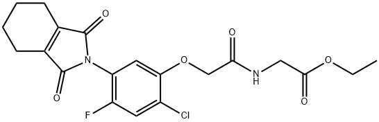 Glycine, N-[[2-chloro-4-fluoro-5-(1,3,4,5,6,7-hexahydro-1,3-dioxo-2H-isoindol-2-yl)phenoxy]acetyl]-, ethyl ester (9CI) Struktur