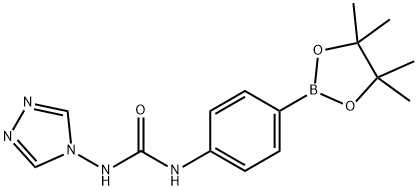 1-(4-(4,4,5,5-tetramethyl-1,3,2-dioxaborolan-2-yl)phenyl)-3-(4H-1,2,4-triazol-4-yl)urea 结构式