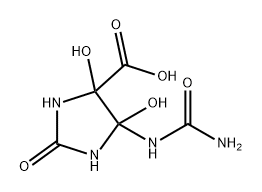 4-Imidazolidinecarboxylic acid, 5-[(aminocarbonyl)amino]-4,5-dihydroxy-2-oxo- Struktur
