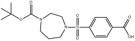 1-(1,1-Dimethylethyl) 4-[(4-carboxyphenyl)sulfonyl]hexahydro-1H-1,4-diazepine-1-carboxylate Struktur