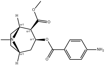 8-Azabicyclo[3.2.1]octane-2-carboxylic acid, 3-[(4-aminobenzoyl)oxy]-8-methyl-, methyl ester, (1R,2R,3S,5S)-rel- Structure