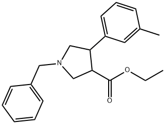 ethyl (trans)-1-benzyl-4-(m-tolyl)pyrrolidine-3-carboxylate 结构式