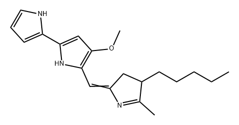 2,2'-Bi-1H-pyrrole, 5-[(3,4-dihydro-5-methyl-4-pentyl-2H-pyrrol-2-ylidene)methyl]-4-methoxy- Structure