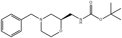 Carbamic acid, N-[[(2R)-4-(phenylmethyl)-2-morpholinyl]methyl]-, 1,1-dimethyleth Struktur