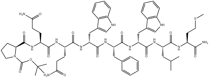 L-Methioninamide, 1-[(1,1-dimethylethoxy)carbonyl]-L-prolyl-L-glutaminyl-L-glutaminyl-D-tryptophyl-L-phenylalanyl-D-tryptophyl-L-leucyl- (9CI)