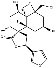 (2'aR,3S,5S,9'aR)-5-(3-Furanyl)-2'a,3',4,5,5',5'aα,8',9'-octahydro-4'α,9'α-dihydroxy-2'a-(hydroxymethyl)-7'β-methylspiro[furan-3(2H),6'(7'H)-[4H]naphth[1,8a-b]oxet]-2-one Structure