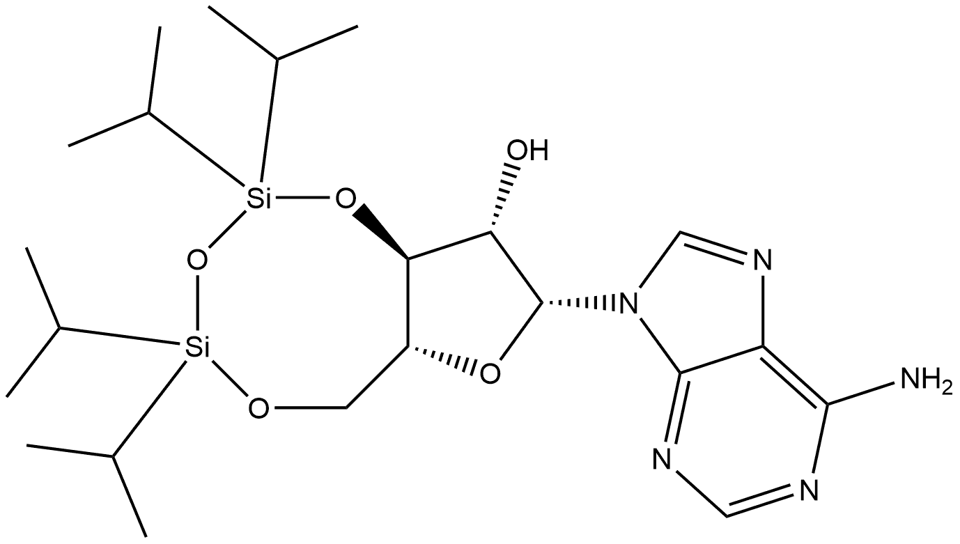 9H-Purin-6-amine, 9-[3,5-O-[1,1,3,3-tetrakis(1-methylethyl)-1,3-disiloxanediyl]-β-D-arabinofuranosyl]- Structure