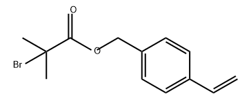 Propanoic acid, 2-bromo-2-methyl-, (4-ethenylphenyl)methyl ester Struktur