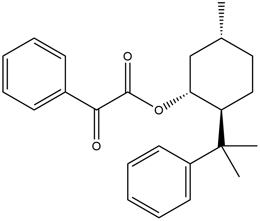 Benzeneacetic acid, α-oxo-, (1R,2S,5R)-5-methyl-2-(1-methyl-1-phenylethyl)cyclohexyl ester Structure