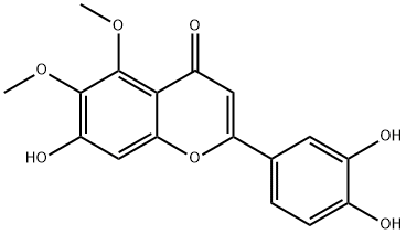4H-1-Benzopyran-4-one, 2-(3,4-dihydroxyphenyl)-7-hydroxy-5,6-dimethoxy- Structure