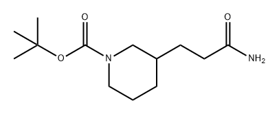 1-Piperidinecarboxylic acid, 3-(3-amino-3-oxopropyl)-, 1,1-dimethylethyl ester Structure