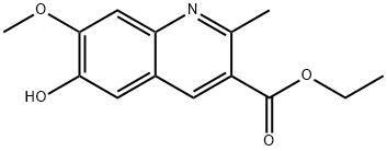 3-Quinolinecarboxylic acid, 6-hydroxy-7-methoxy-2-methyl-, ethyl ester 化学構造式