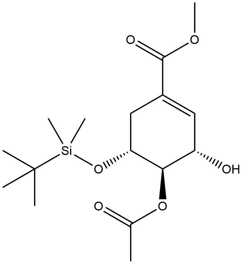 1-Cyclohexene-1-carboxylic acid, 4-(acetyloxy)-5-[[(1,1-dimethylethyl)dimethylsilyl]oxy]-3-hydroxy-, methyl ester, [3S-(3α,4β,5α)]- (9CI)