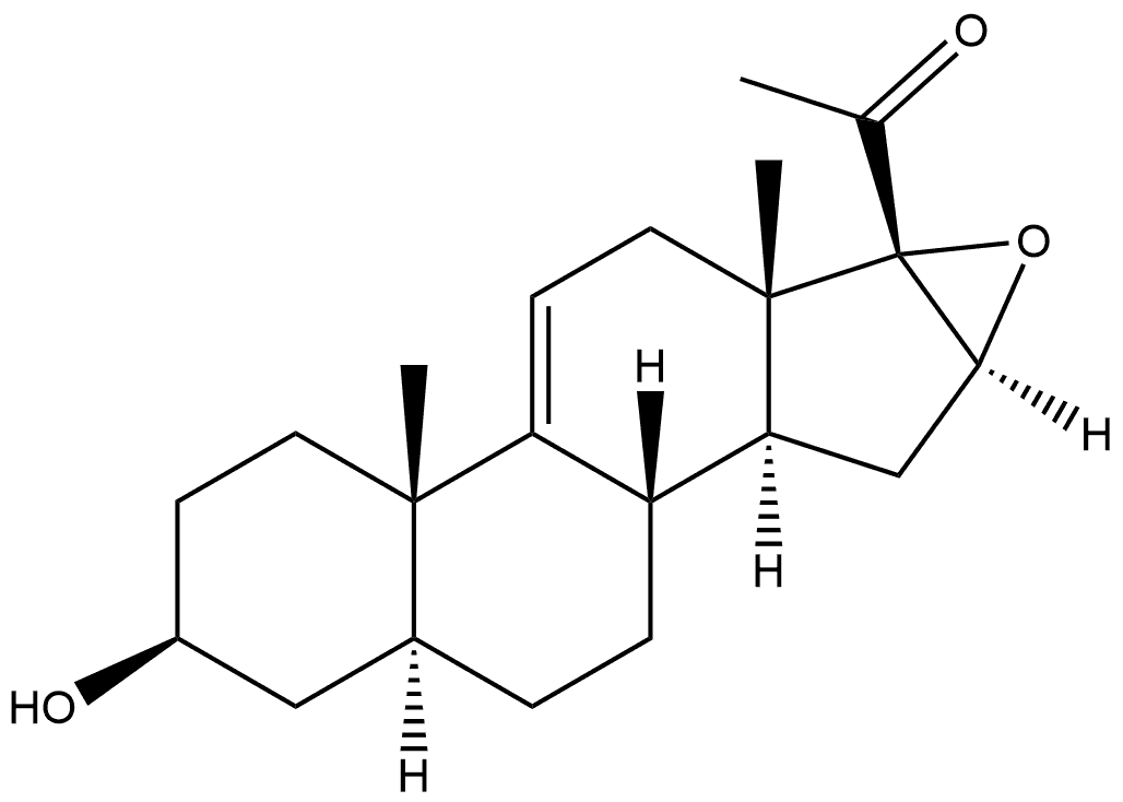 Pregn-9(11)-en-20-one, 16,17-epoxy-3-hydroxy-, (3β,5α,16α)- (9CI) Structure