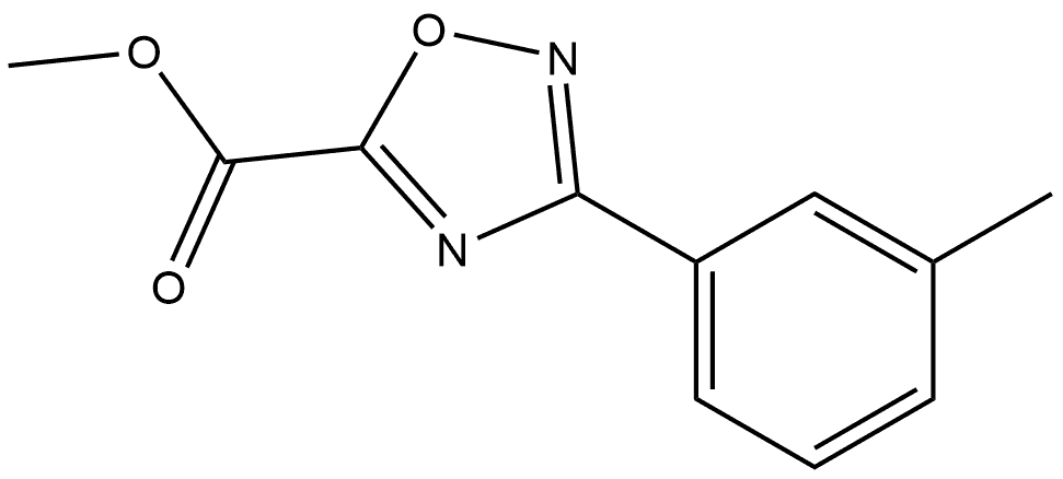 3-(间甲苯基)-1,2,4-噁二唑-5-甲酸甲酯 结构式