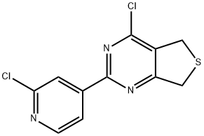Thieno[3,4-d]pyrimidine, 4-chloro-2-(2-chloro-4-pyridinyl)-5,7-dihydro- Structure