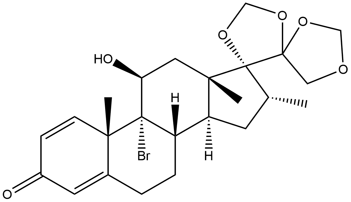Pregna-1,4-dien-3-one, 9-bromo-11-hydroxy-16-methyl-17,20:20,21-bis[methylenebis(oxy)]-, (11β,16α)- (9CI)