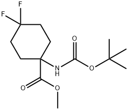 Cyclohexanecarboxylic acid, 1-[[(1,1-dimethylethoxy)carbonyl]amino]-4,4-difluoro-, methyl ester,885498-54-4,结构式