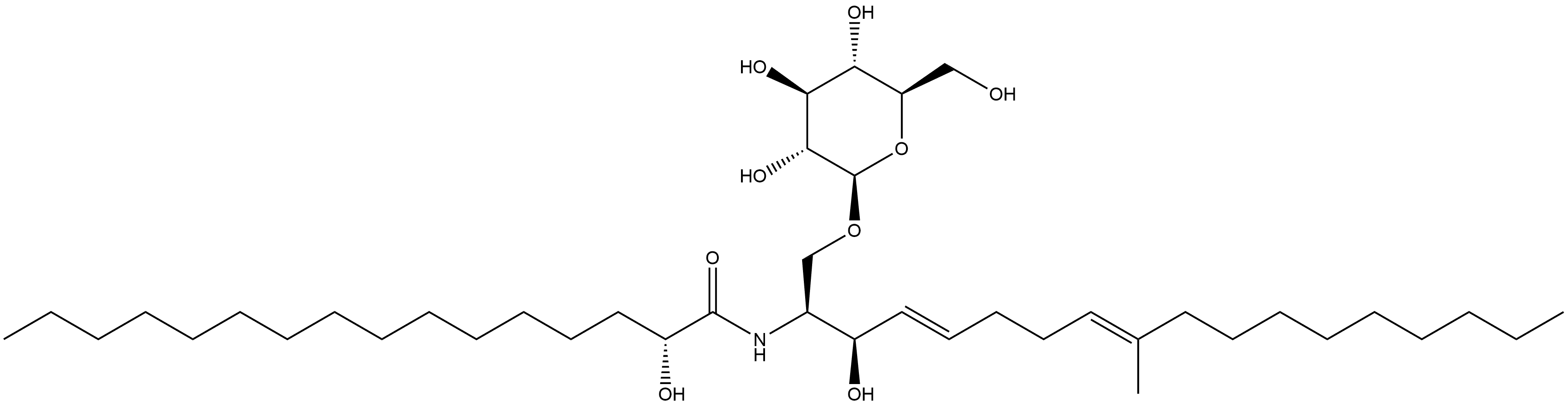 [(2S,3R,4E,8E)-2-[[(2R)-2-Hydroxyhexadecanoyl]amino]-3-hydroxy-9-methyl-4,8-octadecadienyl]β-D-glucopyranoside Structure