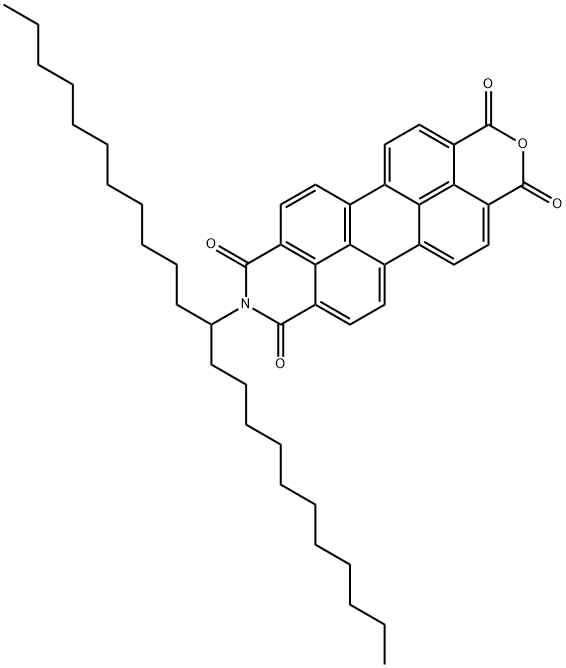 1H-2-Benzopyrano[6',5',4':10,5,6]anthra[2,1,9-def]isoquinoline-1,3,8,10(9H)-tetrone, 9-(1-undecyldodecyl)- Struktur