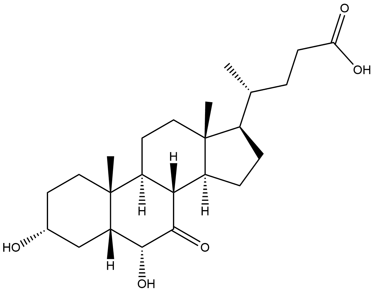 (3α,5β,6α)-3,6-Dihydroxy-7-oxo-cholan-24-oic Acid Structure