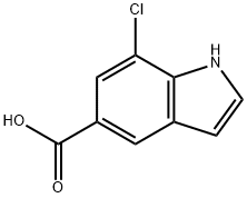 7-chloro-1H-indole-5-carboxylic acid 结构式
