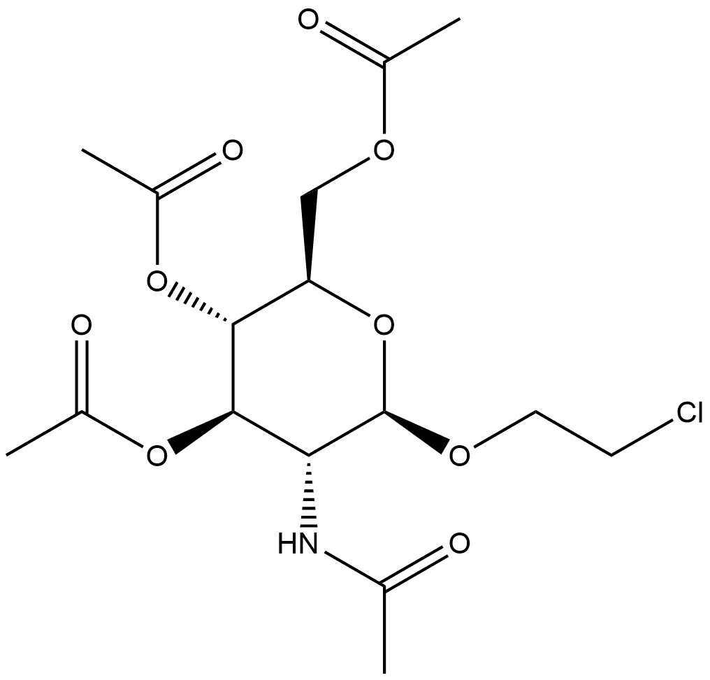 2-氯乙基2-乙酰氨基-3,4,6-三-O-乙酰基-2-脱氧-Β-D-吡喃葡萄糖苷, 887641-02-3, 结构式